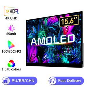 Monitores 156 133 pulgadas OLED 4K UHD Pantalla táctil Monitor portátil TypeC HDMICompatible con juegos externos para Xbox Switch Laptop 230808