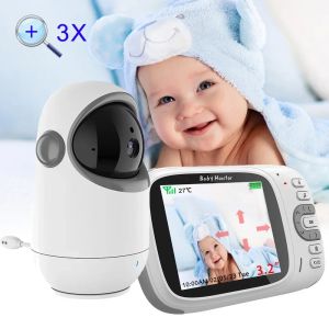 Moniteurs moniteurs vidéo de 3,2 pouces monteur bébé avec une caméra de surveillance de zoom numérique Pan Tilt Vision nocturne bidirection