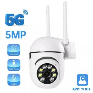 Moniteurs 5MP YI IOT 5G 2.4G WiFi PTZ Camera intérieur Utilisez la surveillance de suivi automatique Couleur de la caméra de la vision nocturne