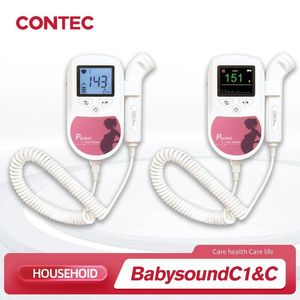 Monitores Contec Fetal Doppler Heart Beat Breatlight LCD LCD Pink Color con 2MHz 3MHz 8MHz Probación de monitor de latido del corazón del corazón del bebé