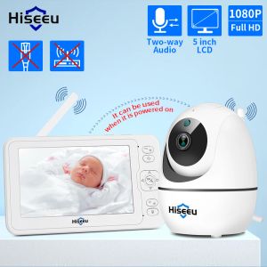 Moniteurs HiEEU 5,0 pouces Baby Monitor 1080p 2WAY Audio Wireless Camera Baby Allar Alarm Video Treeillance Camera Prise en charge