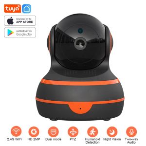 Moniteurs Tuya Smart Camera 1080p HD Vision Night Vision WiFi Webcam IP Camera Mini PTZ 360 PET Baby Monitor Smart Life App for Home Security