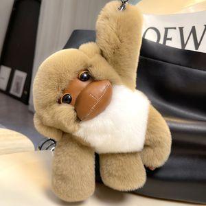 Singe en peluche jouet keychain mignon moelleux peu d'orang-outan clés décoratif pendentif sac de luxe sac à dos charme accessoires de voiture