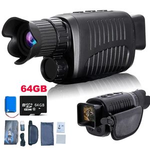 Monoculars VX 2700mAh 64GB Monocular Night Vision HD Infrared 5x Digital Zoom Hunting Telescope Outdoor Day and 100 Dark 300m 231101