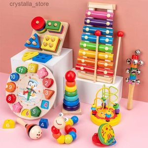 Montessori Baby Toys Kids 3d Wooden Puzzles Learning Early Baby Games Juguetes Educational Wooden Toys para niños 1 2 3 años L230518