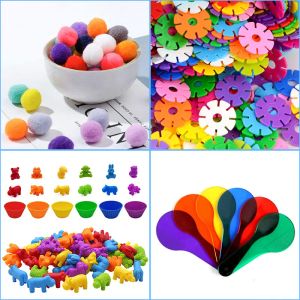 Montessori Fine Motor Training Toys Couleurs cognitive Tri Count Matching Games Parish Open Learning Materials Home Education