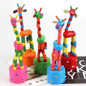 Juguetes Montessori, juguetes educativos de madera para niños, ejercicio de aprendizaje temprano, dedos de bebé, materiales flexibles, regalos de juguete de jirafa