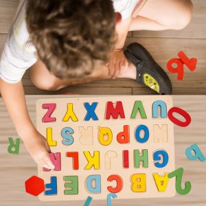 Juguetes Montessori Matemáticas Juguetes 3D Número de alfabeto Juguetes de madera Juguetes Baby Teaching Tarde Learning Toys para niños Niña