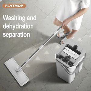 MOPS Magic Floor Vaft Propteft with godet Flat Rotation for Wash Cleaning House Home Cleaner Easy 231222