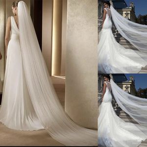 Morden Wedding Veils Appliques Lace for Girls Cathedral Luxury Multi-Layer Long Chapel Length