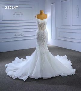 Vestido de novia sirena Mori Super hermoso sueño novia encaje delgado vestido blanco SM222147