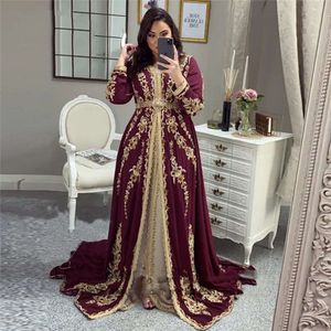 Moroccan Bury Vestidos elegantes Kaftan Bordado de la noche Long Women Party Party Wear Formal OCN Vestido musulmán Árabe Musulmán Talla 2022