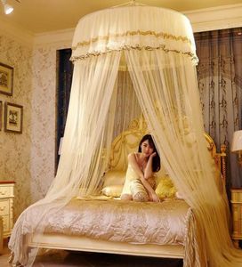 Mosquito Net 5 tailles Round Litting Chambre Insect Prévoyez le rideau de couier Dome Top Princess Bed Capopal Netting for Double2267875