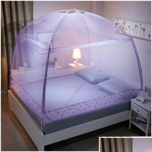 Mosquito Net Round fait pour adts à trois portes Netting Netting Princess Bed Zipper étudiants Mesh Tent VT0149 Drop livraison Home Garden T T OTPIJ