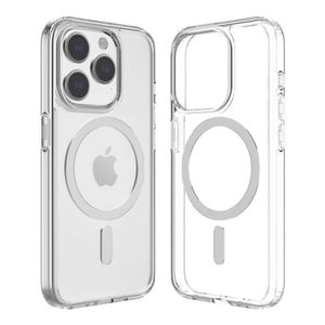 Cajas transparentes magnéticas del producto más vendido a granel para Iphone 15 14 13 Pro Max Funda transparente para teléfono Magsafe TPU PC