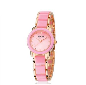 Madre Pearl Shell Dial Reloj de cuarzo de moda para mujer Relojes delicados para estudiantes Hebilla de joyería Banda cómoda Relojes de pulsera para mujer