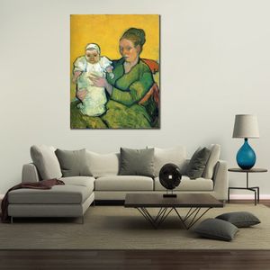 Madre Roulin con su bebé 1888 pintado a mano Vincent Van Gogh lienzo arte impresionista pintura de paisaje para decoración moderna del hogar