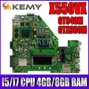 Carnet de la carte mère X550VX Boîte principale pour ASUS X550VQ X550V X550VXK A550VX ordinateur portable CPU I5 / I7 RAM 4GB / 8GB GPU GT940M / GTX950M
