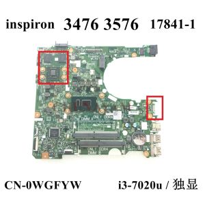 Carte mère WGFYW pour Dell Inspiron 15 3476 3576 ATTENDRE LAPTOP Motorard 178411 WX2RR avec i3 CPU CN0WGFYW 2160890010 DDR4