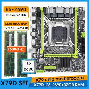 Motherboards JINGSHA X79 D Motherboard Kit Xeon E5-2690 CPU LGA2011 Combos 2 16GB 32GB 1600Mhz Memory DDR3 RAM