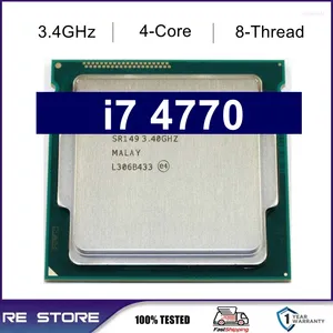 Cartes mères utilisées Core I7 4770 3.4GHz 8M 5.0GT/s LGA 1150 SR147 CPU processeur d'ordinateur de bureau H81 carte mère