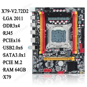 Cartes mères X79 Bureau de bureau NVME M.2 SSD LGA 2011 Processeurs informatiques PCIE PCIE 16X Prise en charge DDR3 * 4 pour le processeur Intel Xeon E5