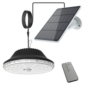 Lámpara de techo solar con sensor de movimiento con control remoto Luz colgante solar impermeable para exteriores para garaje privado / corredor / puerta / patio / casa