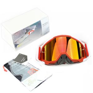 Motocross Gafas Gafas Casco de motocicleta Ciclismo Gafas ATV Dirt Bike Gafas de sol Gafas de seguridad con embalaje rojo