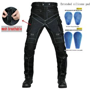 Vêtements de moto Jeans d'équitation classique Oxford Cowboy Knight Pantalon de protection Bandes réfléchissantes Pantalon droit de protection intégréMotorcyc