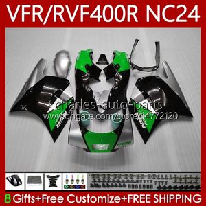 Carrosserie de moto pour HONDA RVF400R RVF400 R VFR400R 87 88 Carrosserie 78No.98 NC24 V4 RVF VFR 400 Vert noir VFR400 R 400RR VFR 400R 1987 1988 VFR400RR 87-88 Kit de carénage