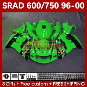 Carrocerías de motocicleta para SUZUKI SRAD GSXR600 GSXR750 1996 1997 1998 1999 2000 168No.115 stock verde GSX-R750 GSXR-600 96-00 GSXR 750 600 CC 600CC 750CC 96 97 98 99 00 Carenado