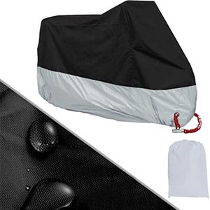 Motorcycle Cover 210D Waterproof All Weather Outdoor Protection Oxford Durable & Tear Proof Fit for Length 87" Motors (L)