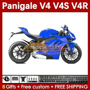 Motorcycle Factory Bleu tous les carénages pour Ducati Street Fighter Panigale V4S V4R V 4 V4 S R 18 19 20 Body 41No.64 V4-S V4-R 18-22 V-4S V-4R 2018 2019 2020 Injection de carrosserie Mold