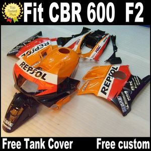 Carenados de motocicleta para HONDA CBR 600 1991 1992 1993 1994 F2 CBR600 91 - 94 naranja negro REPSOL kit de carenado de plástico RP14