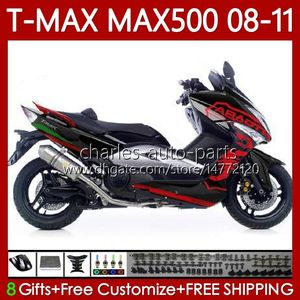 Carenados de motocicleta para YAMAHA TMAX MAX 500 TMAX-500 MAX-500 Scorpion Red T MAX500 08 09 10 11 Cuerpo 107No.60 TMAX500 T-MAX500 2008 2009 2010 2011 XP500 08-11 Carrocería