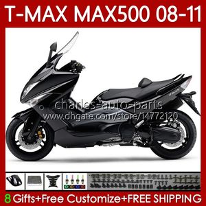 Carénages de moto pour YAMAHA TMAX MAX 500 TMAX-500 MAX-500 T MAX500 08 09 10 11 Corps 107No.33 TMAX500 T-MAX500 2008 2009 2010 2011 XP500 08-11 Carrosserie Noir brillant