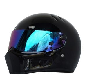 Casque de moto complet automne hiver chaud Kart course verre équitation casque de motocross unisexe ATV1 noir élégant noir blanc 1289527