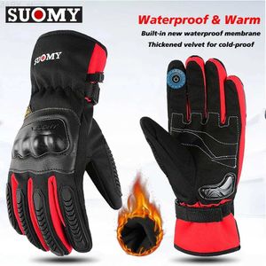 Motorcycle Gloves Suomy Winter Motorcycle Gloves Men Warm Motorcyclist Gloves Ski Snow Bike Glove Built-in Waterproof Membrane Thickened ColdproofL2312.14