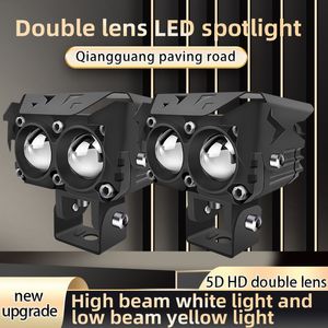 Motorcycle phare LED Motorbike étanche éloigné et presque intégré Spotlight Double Lens Daytime Working Lampe Light