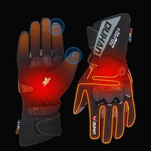 Motocicleta pantalla táctil calentada invierno cálido esquí impermeable recargable calefacción guantes térmicos para moto de nieve