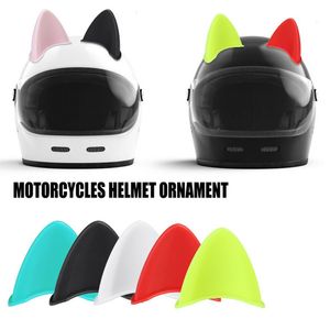 Casque de moto oreilles de chat mignon décoration Style voiture électrique Motocross autocollants conduite élégant universel casque accessoires