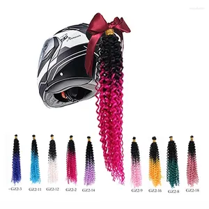 Casques de moto Arrivée Casque Tresses Perruque Twist Petit crochet incurvé Tresse tissée Décoration de moto Dirty Punk Queue de cheval