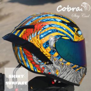 Cascos de motocicleta Cobra Casco de cara completa Motocross Racing con visera de arco iris Casco de Moto Capacete Dot Aprobado Kask