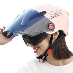 Cascos de motocicleta Visera de doble lente Mica UV Casco de seguridad Cascos de motocicleta Scooter eléctrico Bicicleta Kickboard Sombrero Media cara Ciclomotor barato Verano x0731