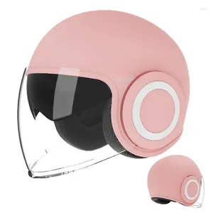 Casques de moto Electric Femmes Casque Motocycle MOPED avec des visières Pink Summer Forvespa Bicycle Men Bike Open Face Safety Caps