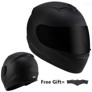Casques de moto mode casque intégral pour hommes femmes avec foulard noir mat M L Xxl 63 64cm