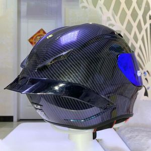 Motorcycle Helmets Full Face Helmet GP RR Iridium Fiber Glass Racing With Big Tail Spoiler