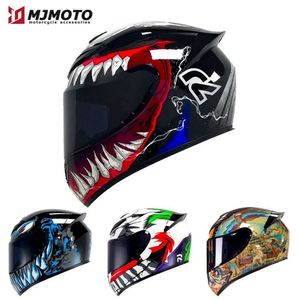 Cascos de motocicleta Casco integral de motocicleta Casco de carreras de motocross Knight Safety Adultos 57-65 cm Enduro Rrally Race Lente de alta resistencia a prueba de viento L21029