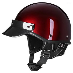 Cascos de motocicleta Retro Vintage Unisex casco de media cara Scooter abierto motociclista carreras de motos con certificación DOT motocicleta