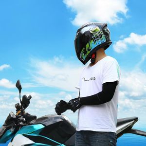 Motorcycle Helmets Safety Electric Helmet Full Face Car Personality Four Seasons Summer Bluetooth Exposed Locomotive